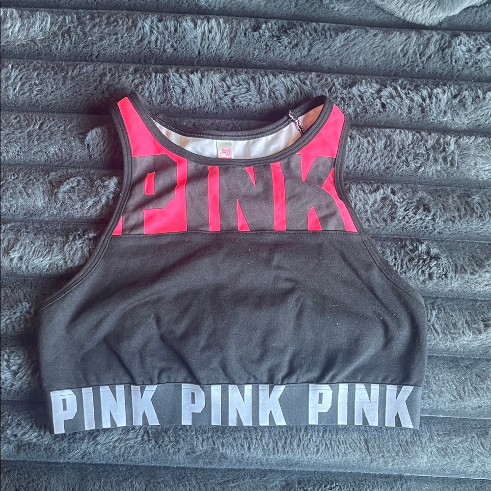 PINK Victoria's Secret Black and Pink Tank Top